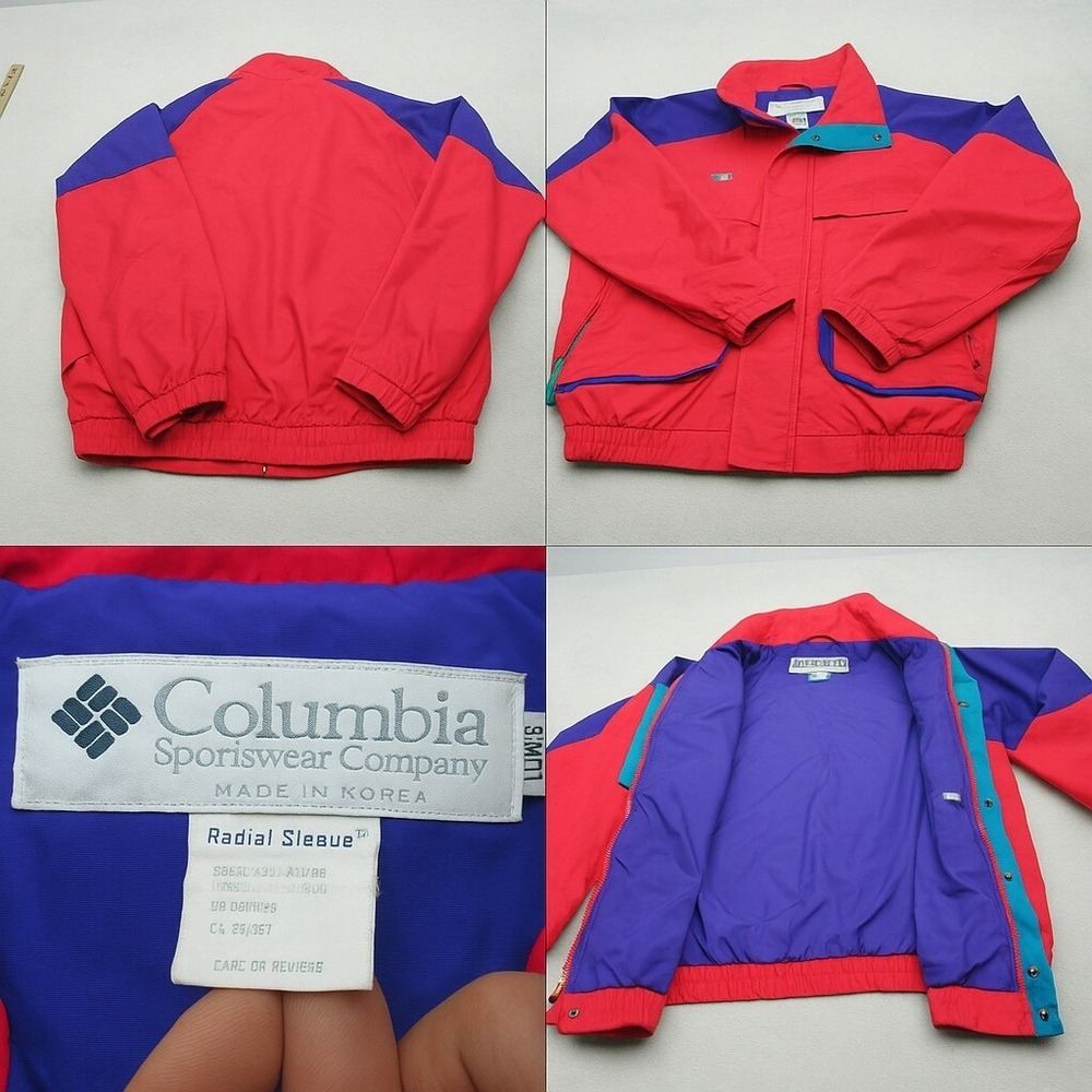 Columbia Jacket Men Medium Red Powder Keg Radial Full Zip 3in1 Shell VTG 90s